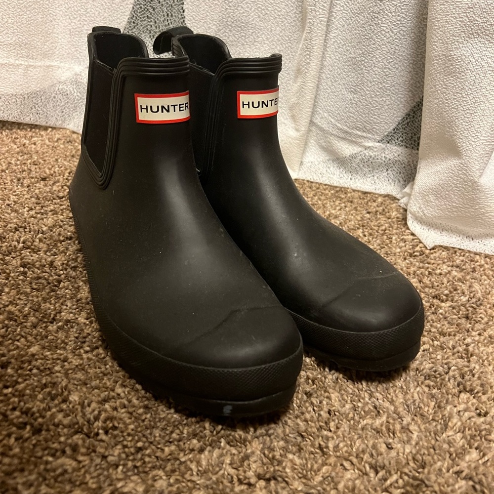 Hunter Women’s Rain Boots Black Booties Chelsea Boots